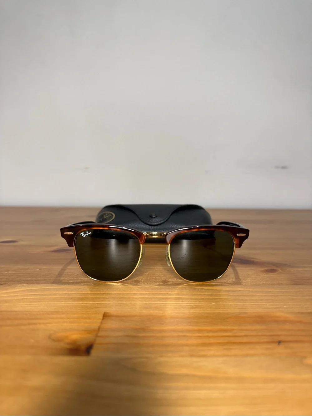 Ray-Ban Clubmaster Sunglasses Green Lenses with Tortoiseshell Frame